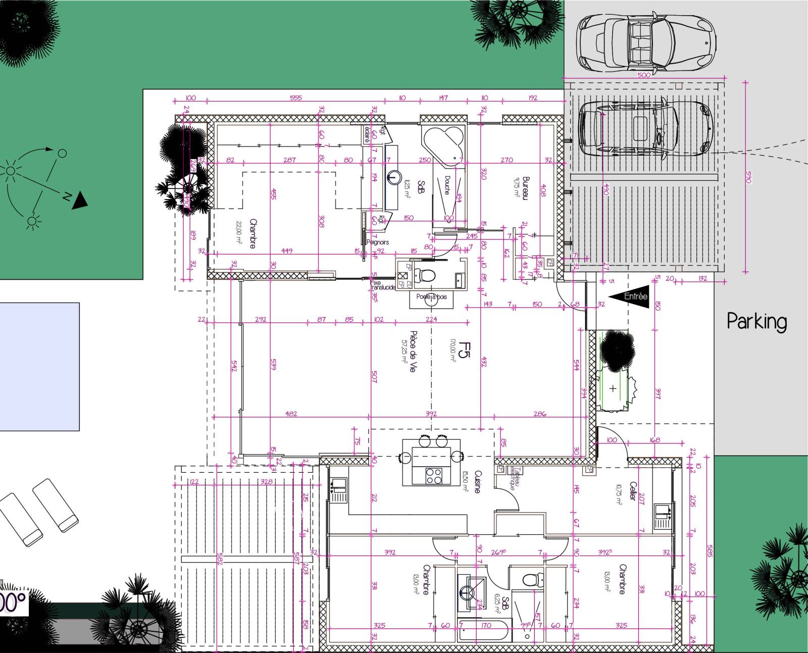 Plan de construction d’une maison de plein pied sur 170 m² à Libourne