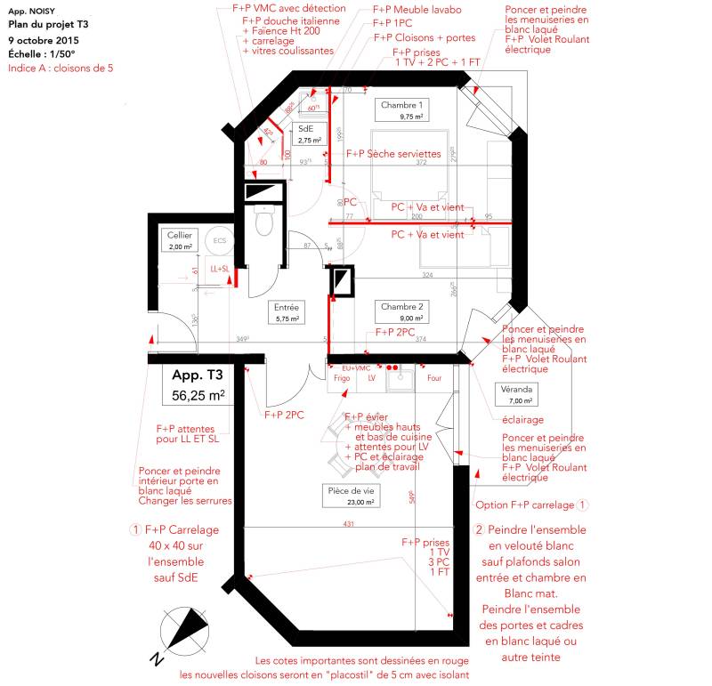 Restructuration d'un d'un T2 à T3 à Paris