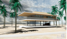 Villa sur pilotis épurée et porte-à-faux