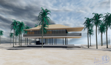 Villa sur pilotis épurée et porte-à-faux