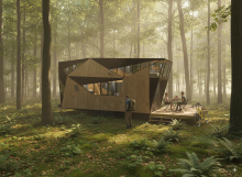 Tiny design en forêt de feuillus