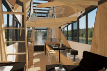 L'intérieur chic d'une tiny dans la Forêt